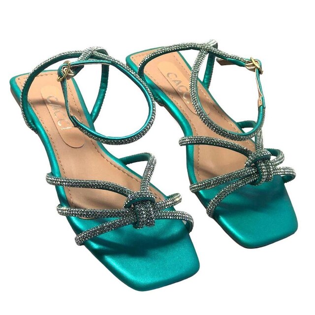 Sandália Rasteira Cacci com Strass Conforto Rq144