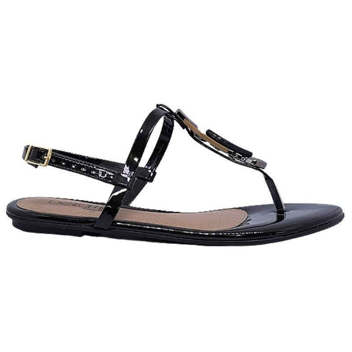 Sandália Rasteira Com Pedras E Tiras Finas Beira Rio Conforto 8384.231 - Preto Menor preço em Sandália Rasteira Com Pedras E Tiras Finas Beira Rio Conforto 8384.231 - Preto