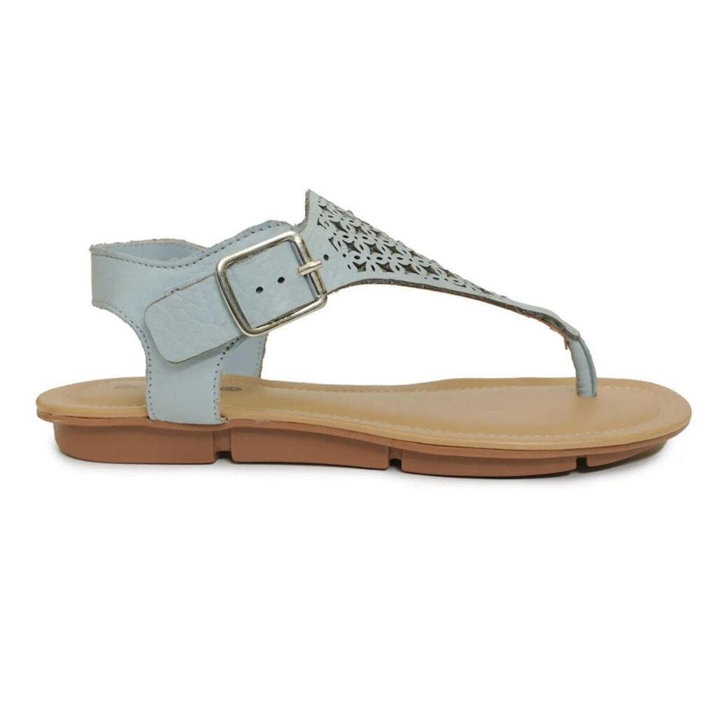 Sandália Rasteira Couro Conforto Moda Bottero - Branco Off