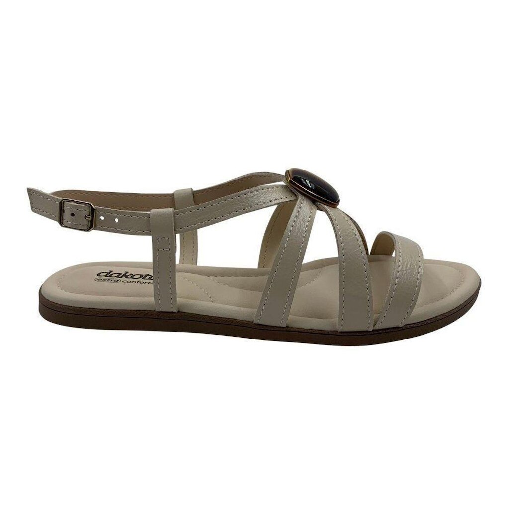 Sandália Rasteira Dakota Extra Conforto Bege 903 - Creme 38