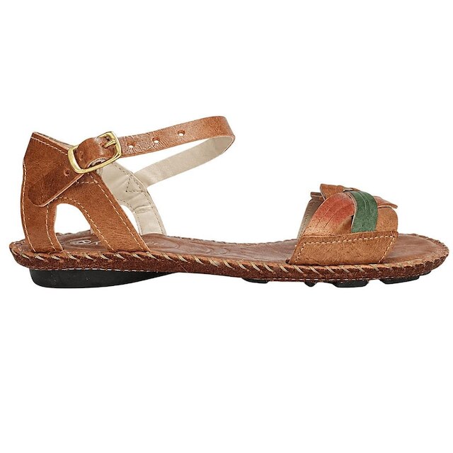 Sandália Rasteira Feminina Andacco 12399 Couro Cobre
