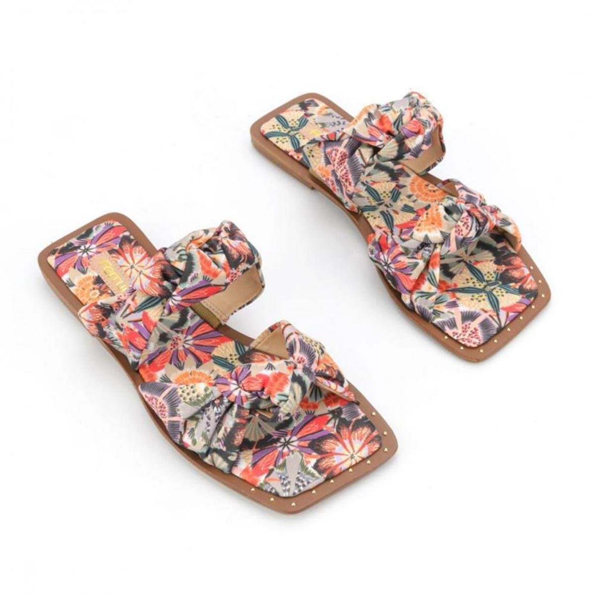 Sandália Rasteira Feminina Flores Leve Conforto Dia a Dia - Vermelho Menor preço em Sandália Rasteira Feminina Flores Leve Conforto Dia a Dia - Vermelho