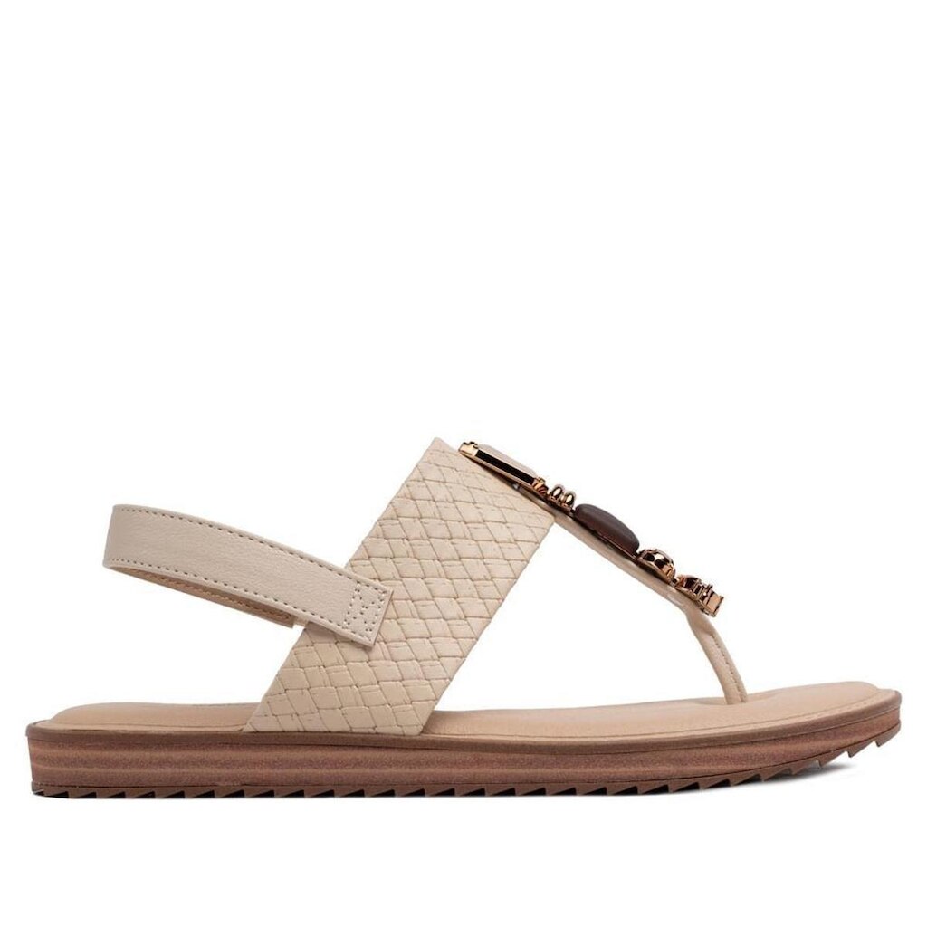 Sandália Rasteira Feminina Modare Pedrarias Conforto 7141120 - Bronze - 39