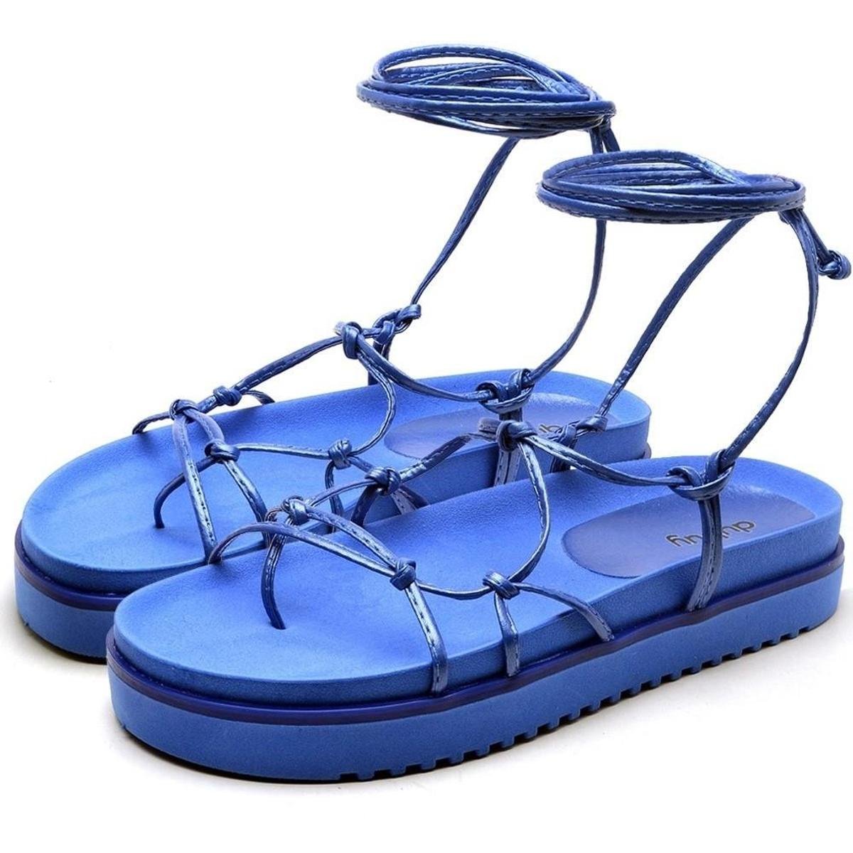 Sandália Rasteira Feminina Papete Modern DUBUY 2041AB - Azul Menor preço em Sandália Rasteira Feminina Papete Modern DUBUY 2041AB - Azul