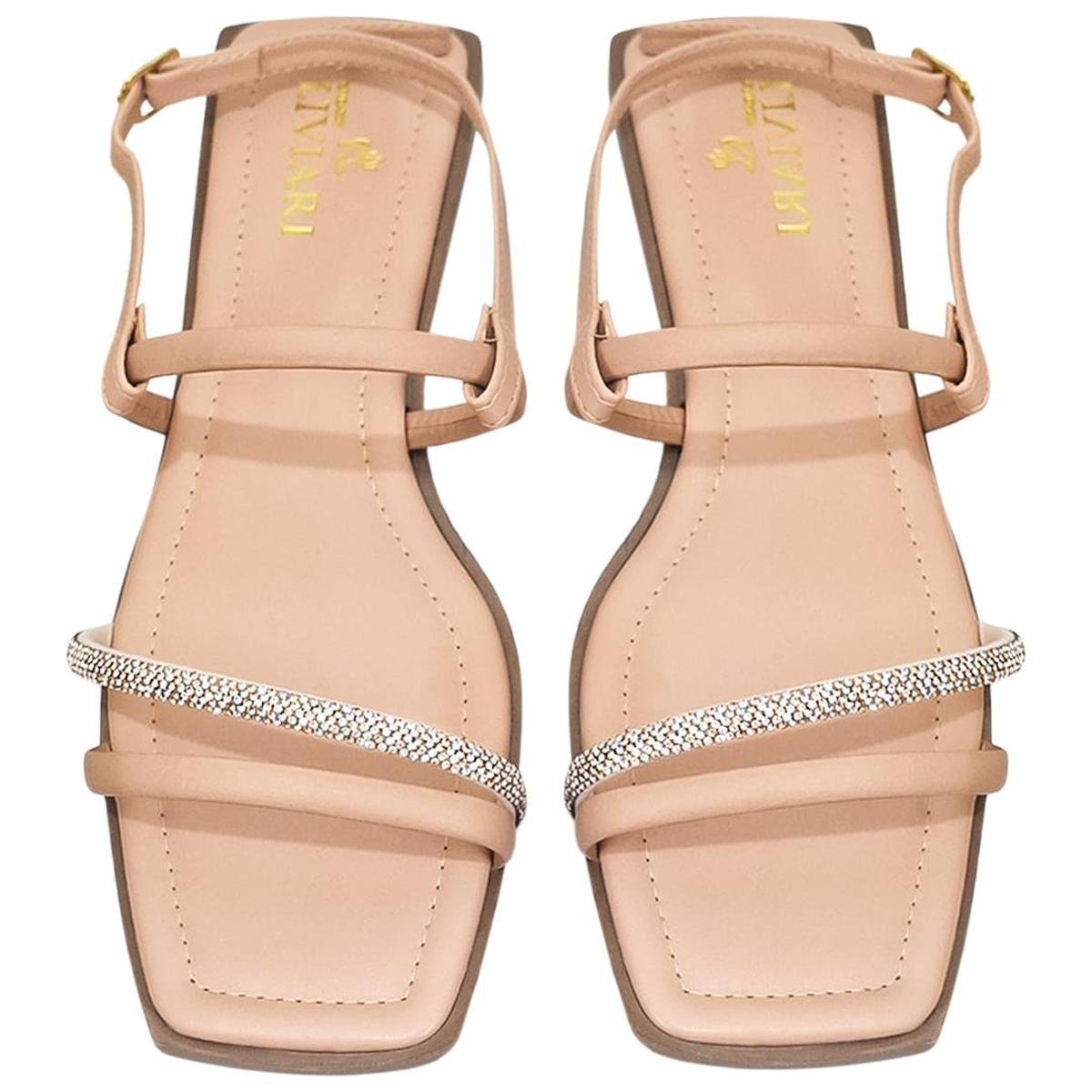 Sandália Rasteira Feminina Rasteirinha Strass com Fivela Ref. 03/410 Menor preço em Sandália Rasteira Feminina Rasteirinha Strass com Fivela Ref. 03/410