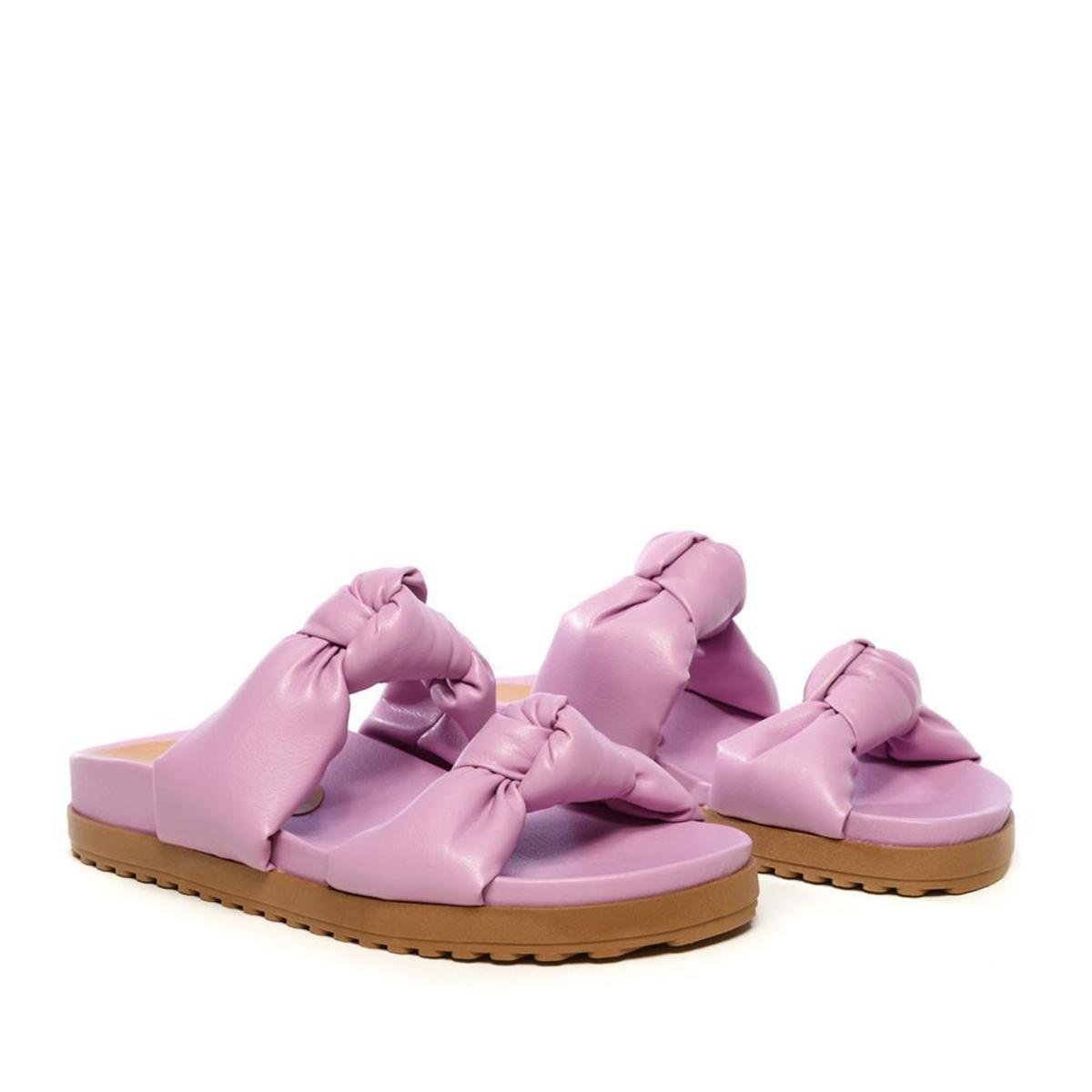 Sandália Rasteira Feminina Salto Baixo Conforto Dia a Dia - Lilás Menor preço em Sandália Rasteira Feminina Salto Baixo Conforto Dia a Dia - Lilás