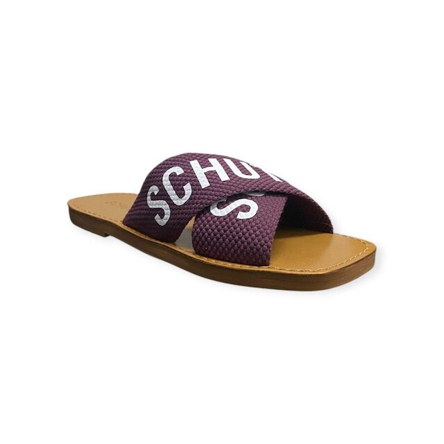 Sandalia Rasteira Feminina Schutz Logo De X Roxa