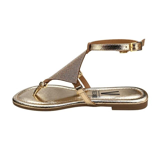 Sandália Rasteira Feminina Vizzano 6371.1172 Gaspea com Strass