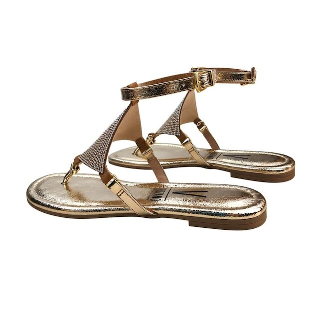 Sandália Rasteira Feminina Vizzano 6371.1172 Gaspea com Strass