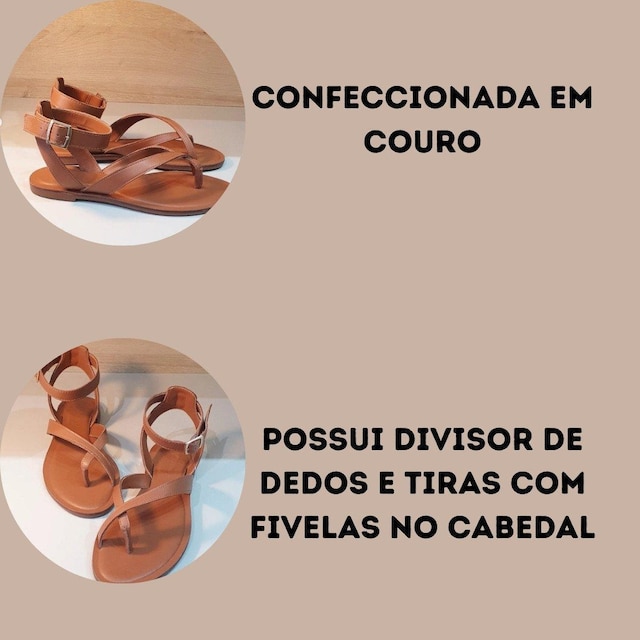 Sandália Rasteira Fivelas Moda Cravo e Canela - Caramelo