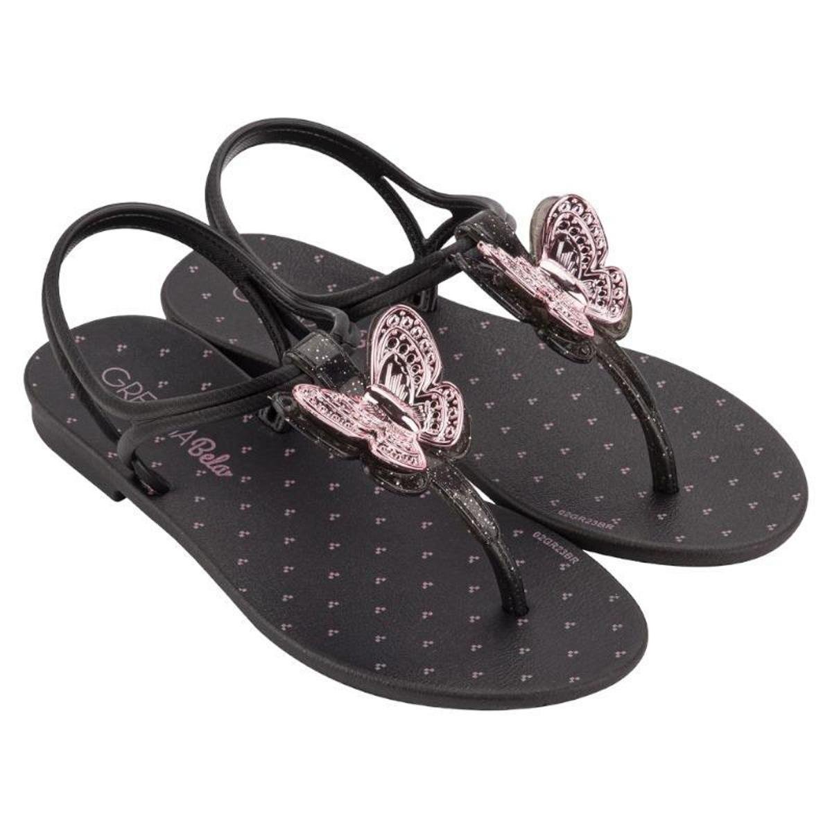 Rasteirinha Grendha Sandália Rasteira Laço Strass Rasteirinhas