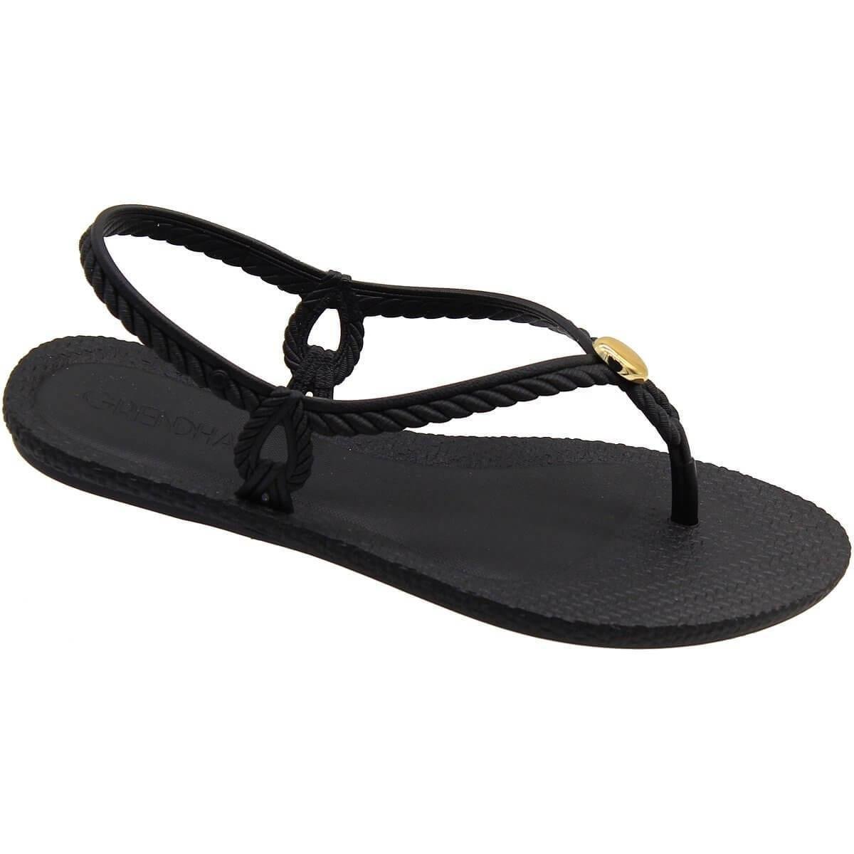 Sandalia Grendha Rasteirinha Preta Compre Online Zattini