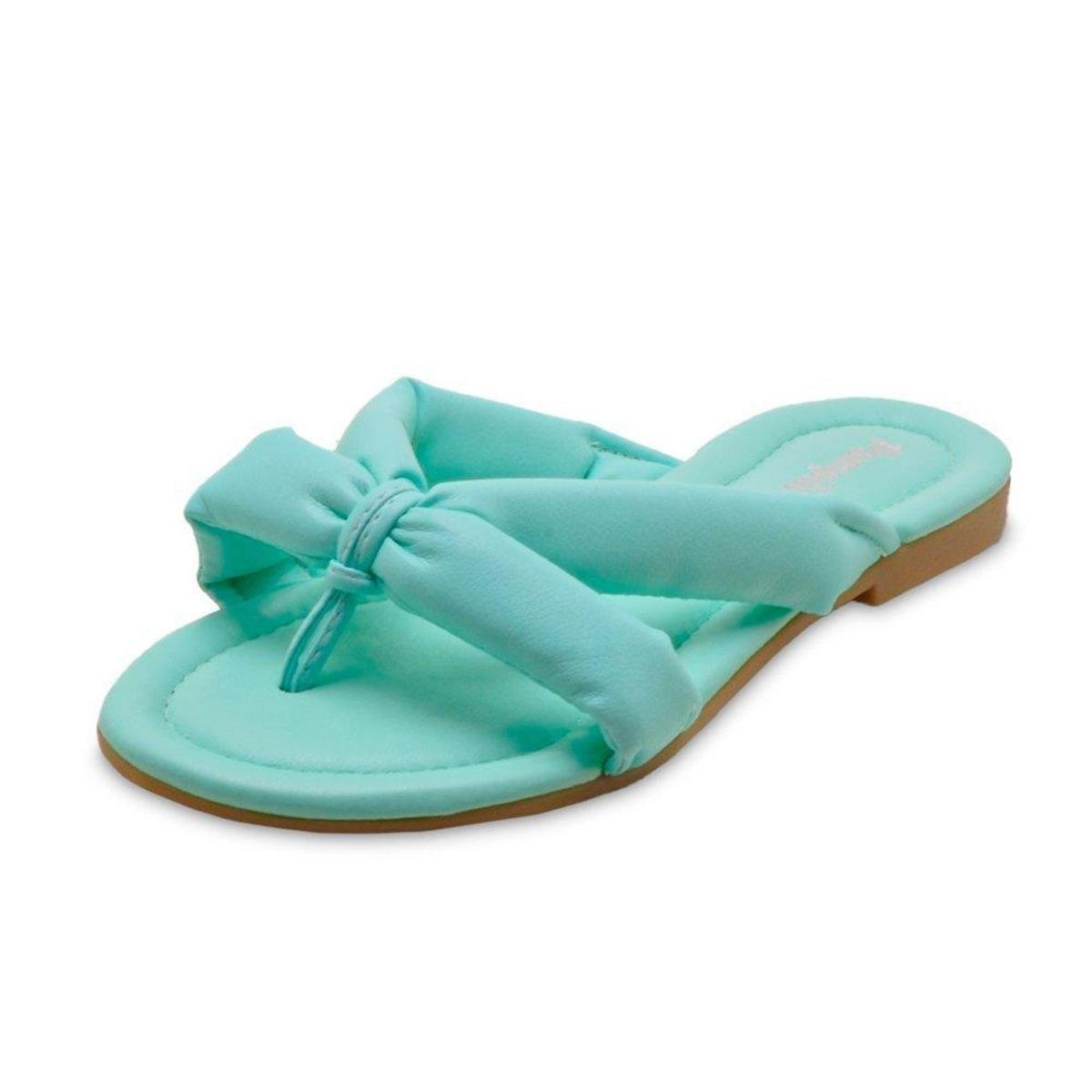 Sandalia Rasteira Infantil Menina Pampili Cherrie Comfy Menta - Verde Menor preço em Sandalia Rasteira Infantil Menina Pampili Cherrie Comfy Menta - Verde