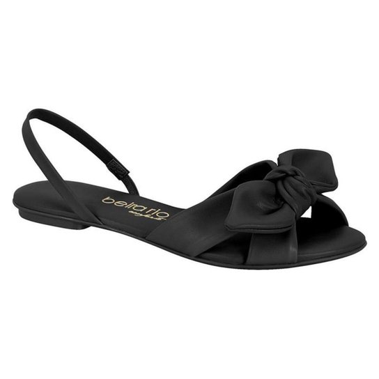 Sandália Rasteira Laço Feminina Beira Rio Preto Zattini