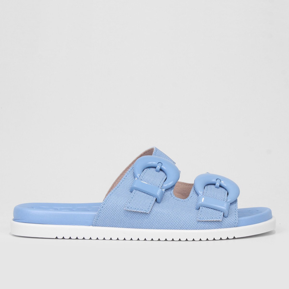 Sandália Rasteira Moleca Flat Feminina - Azul Menor preço em Sandália Rasteira Moleca Flat Feminina - Azul