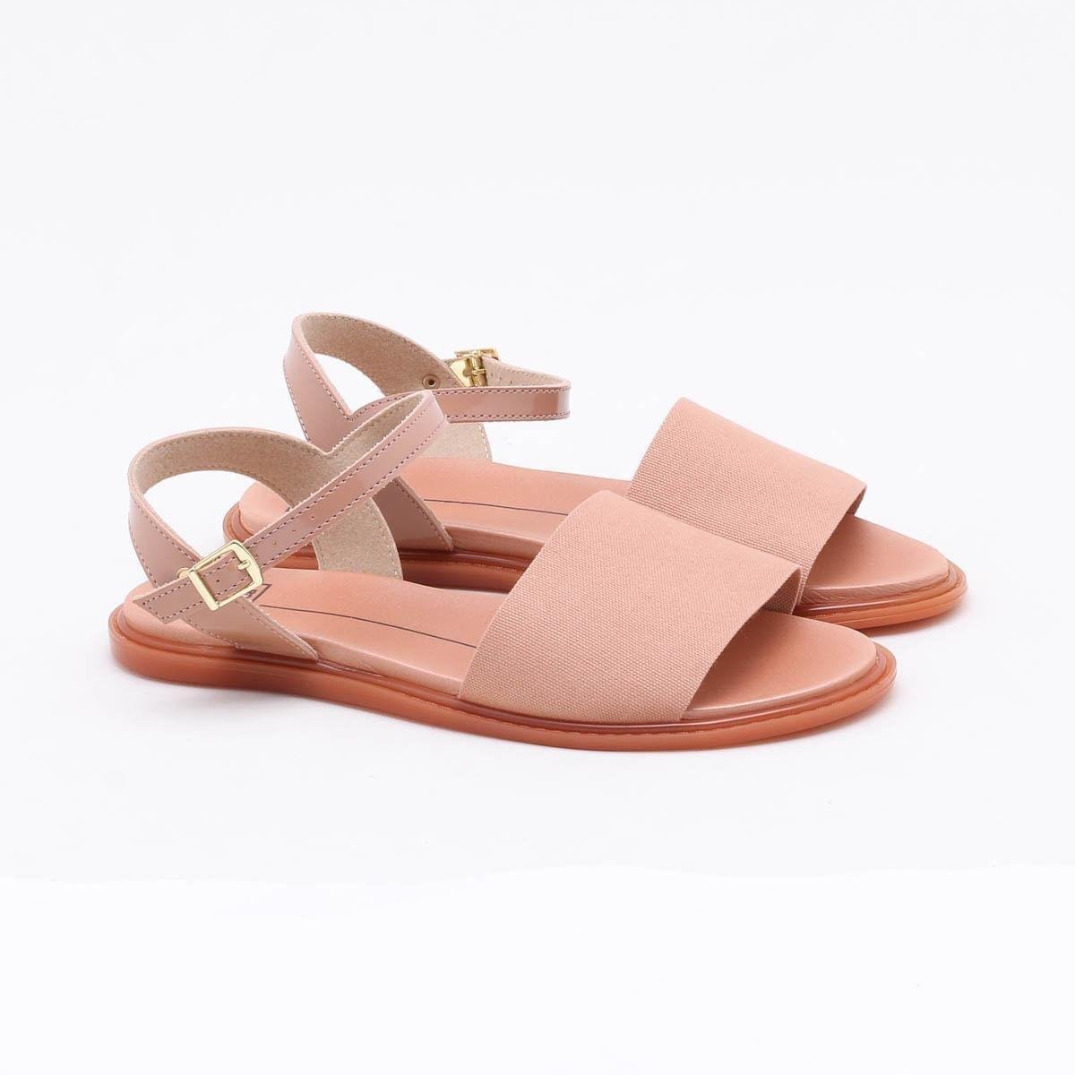 Sandália Rasteira Moleca - Nude Menor preço em Sandália Rasteira Moleca - Nude