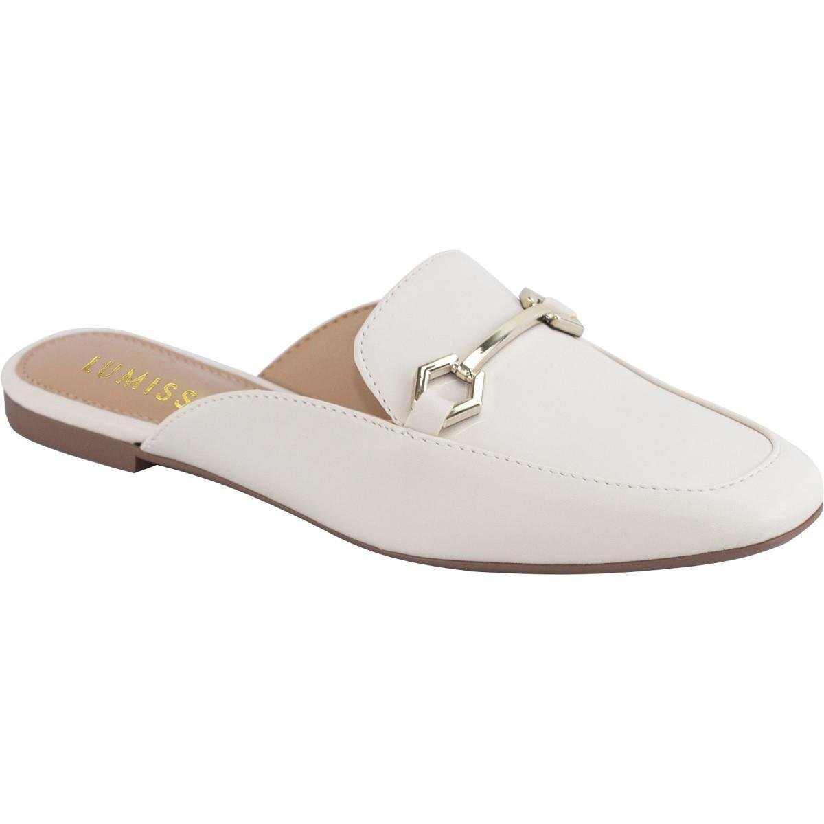 Sandália Rasteira Mule Rasteirinha Sapatilha Sapato Conforto - Off White Menor preço em Sandália Rasteira Mule Rasteirinha Sapatilha Sapato Conforto - Off White