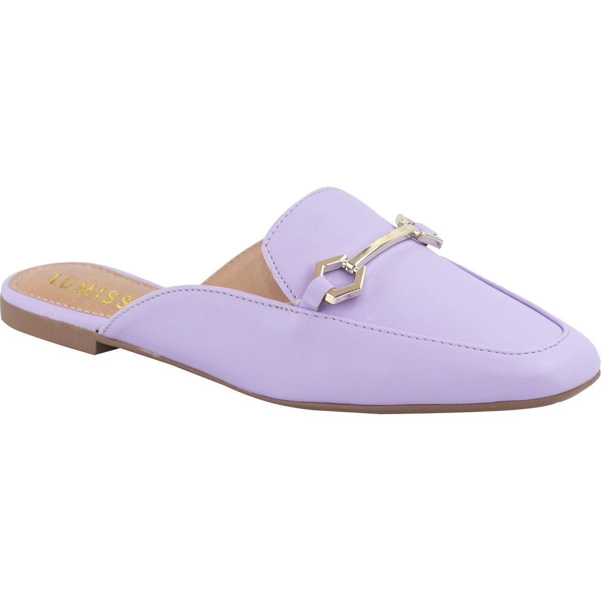 Sandália Rasteira Mule Rasteirinha Sapatilha Sapato Conforto - Lilás Menor preço em Sandália Rasteira Mule Rasteirinha Sapatilha Sapato Conforto - Lilás
