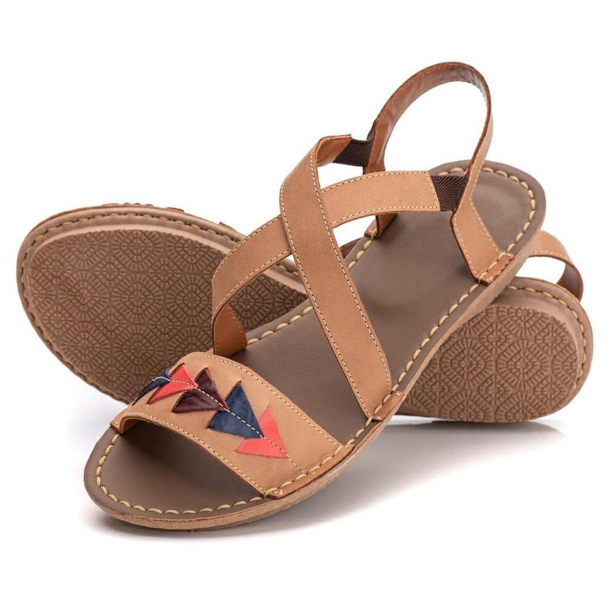 Sandália Rasteira Roma Shoes em Couro Rasteirinha Retrô Anti Derrapante feminina - Café Menor preço em Sandália Rasteira Roma Shoes em Couro Rasteirinha Retrô Anti Derrapante feminina - Café