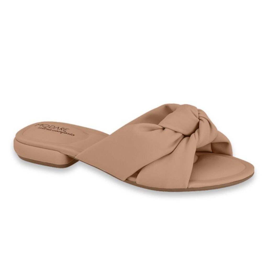 Sandalia Rasteira Tamanco Feminino Modare Confortavel Macio Detalhe Nobuck Ref: 7221.100