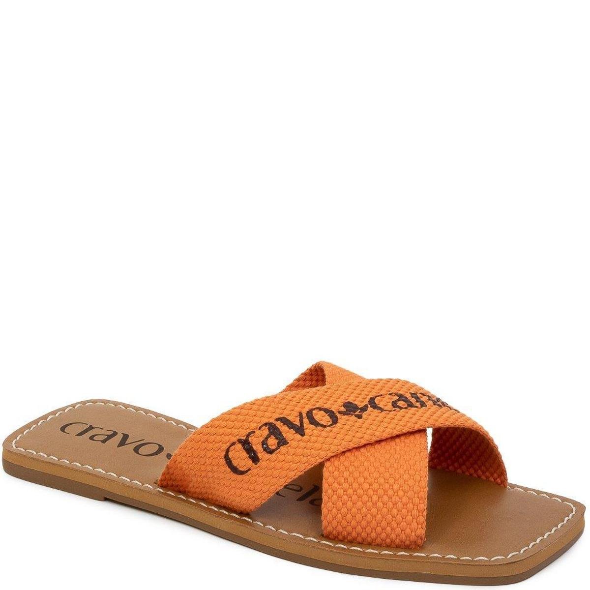 Rasteira Zattini Cravo E Canela Sandália Rasteira Tiras Cruzadas