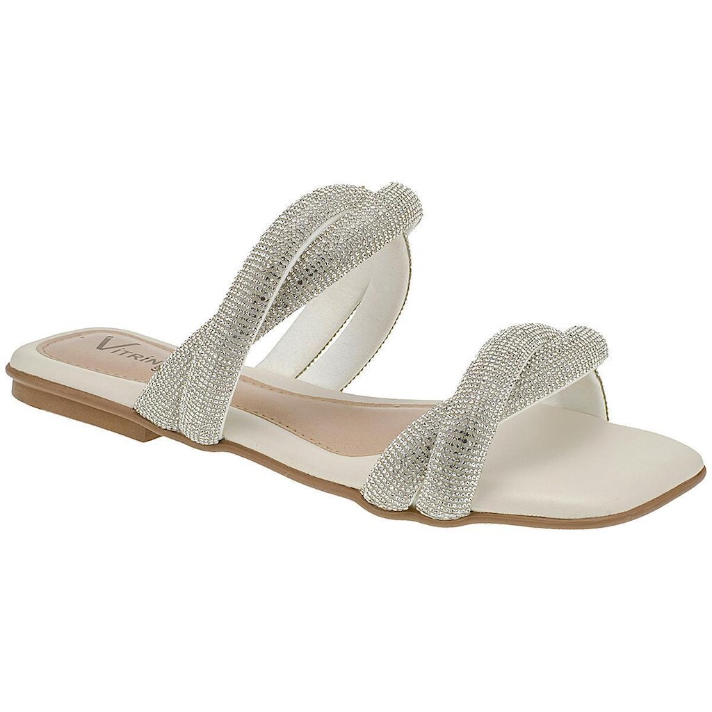 Sandália Rasteira Vitrine Shoes Brilho Estelar Feminina
