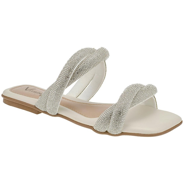 Sandália Rasteira Vitrine Shoes Brilho Estelar Feminina