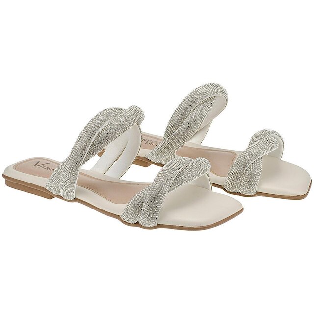 Sandália Rasteira Vitrine Shoes Brilho Estelar Feminina