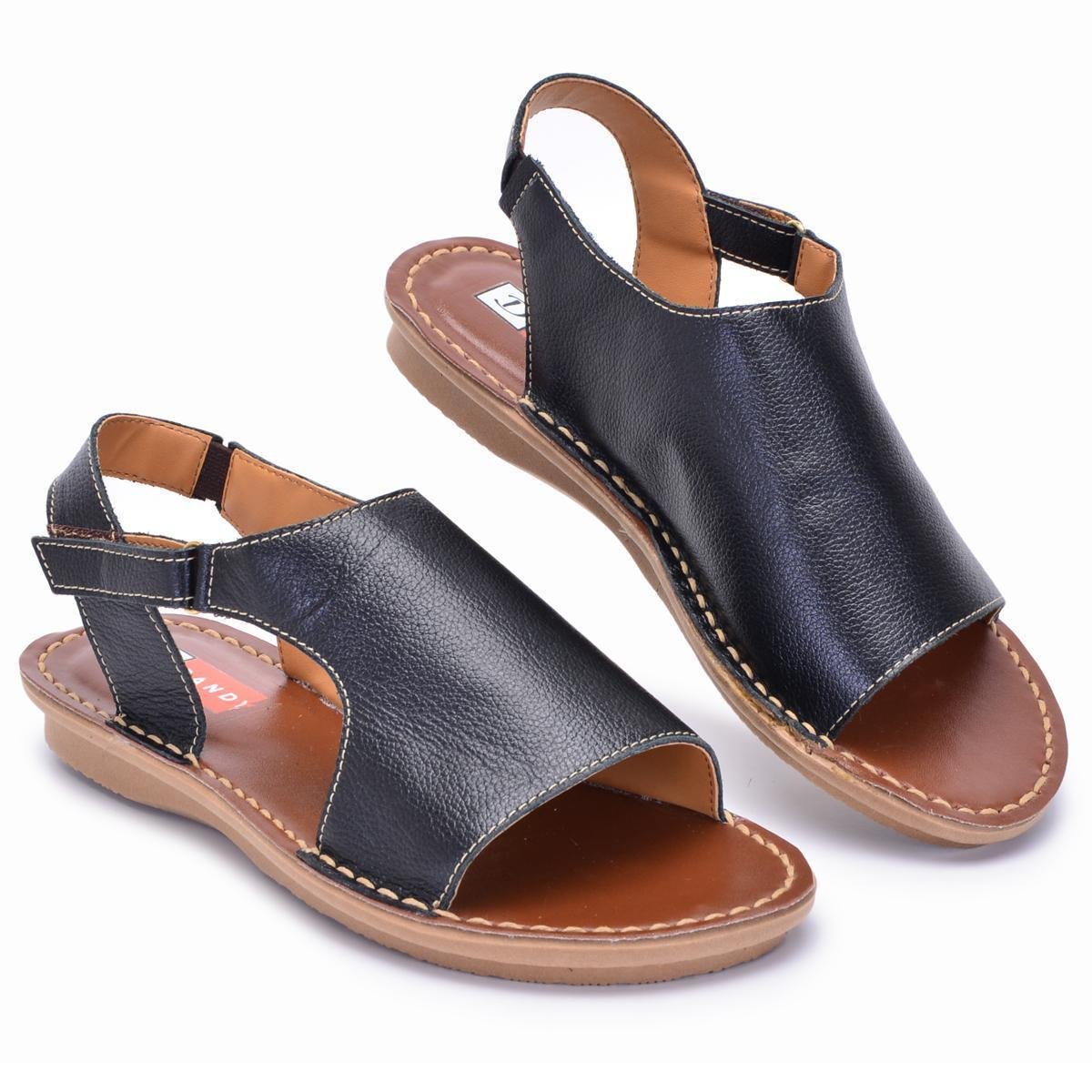 Sandalia Rasteirinha Feminina Em Couro com detalhes Confortavel Menor preço em Sandalia Rasteirinha Feminina Em Couro com detalhes Confortavel