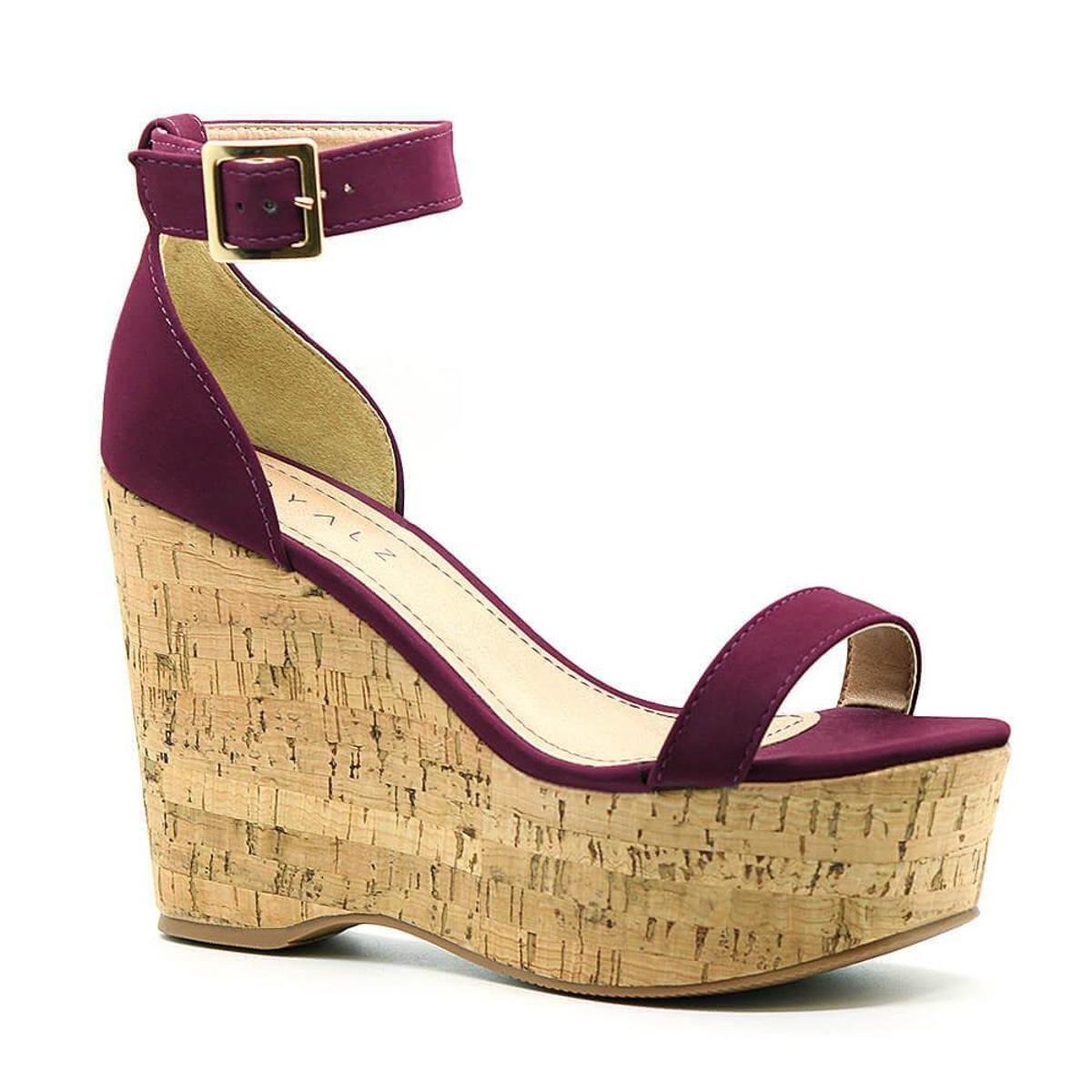 Sandália Royalz Nobuck Anabela Plataforma Melissa Feminina - Bordô | Zattini