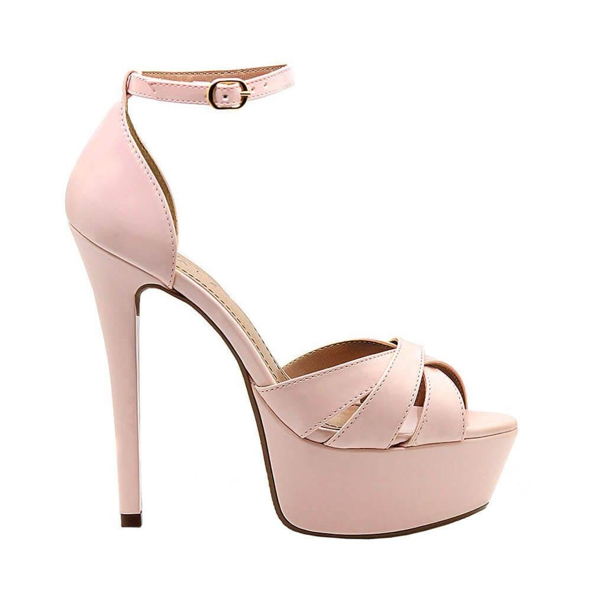 Sandália Royalz Verniz Salto Alto Fino Camille Feminina - Rosa Claro |  Zattini