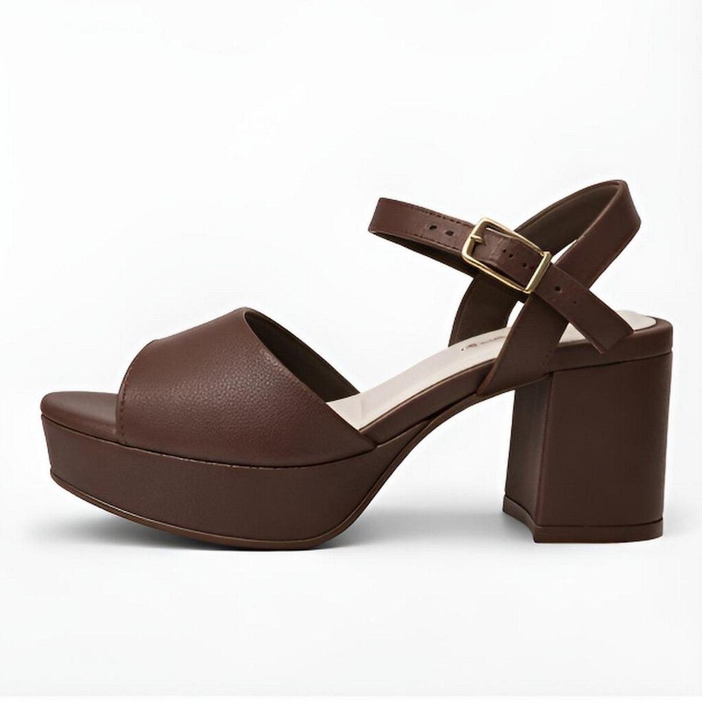 Sandália Salto 7Cm Bloco Meia Pata Fivela Bebecê T5031-372
