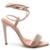 Sandália Salto Alto Bico Folha Napa Strass - Rosa