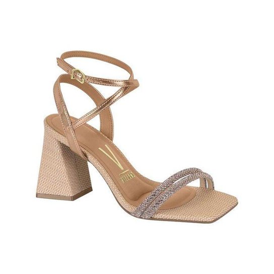 Sandália Salto Alto Grosso Strass Vizzano 6464419 Feminina Zattini