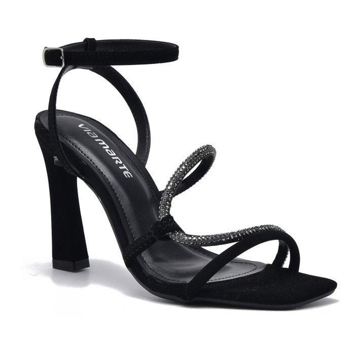 Sandália Salto Alto Via Marte 22-14002 Feminina - Preto Menor preço em Sandália Salto Alto Via Marte 22-14002 Feminina - Preto