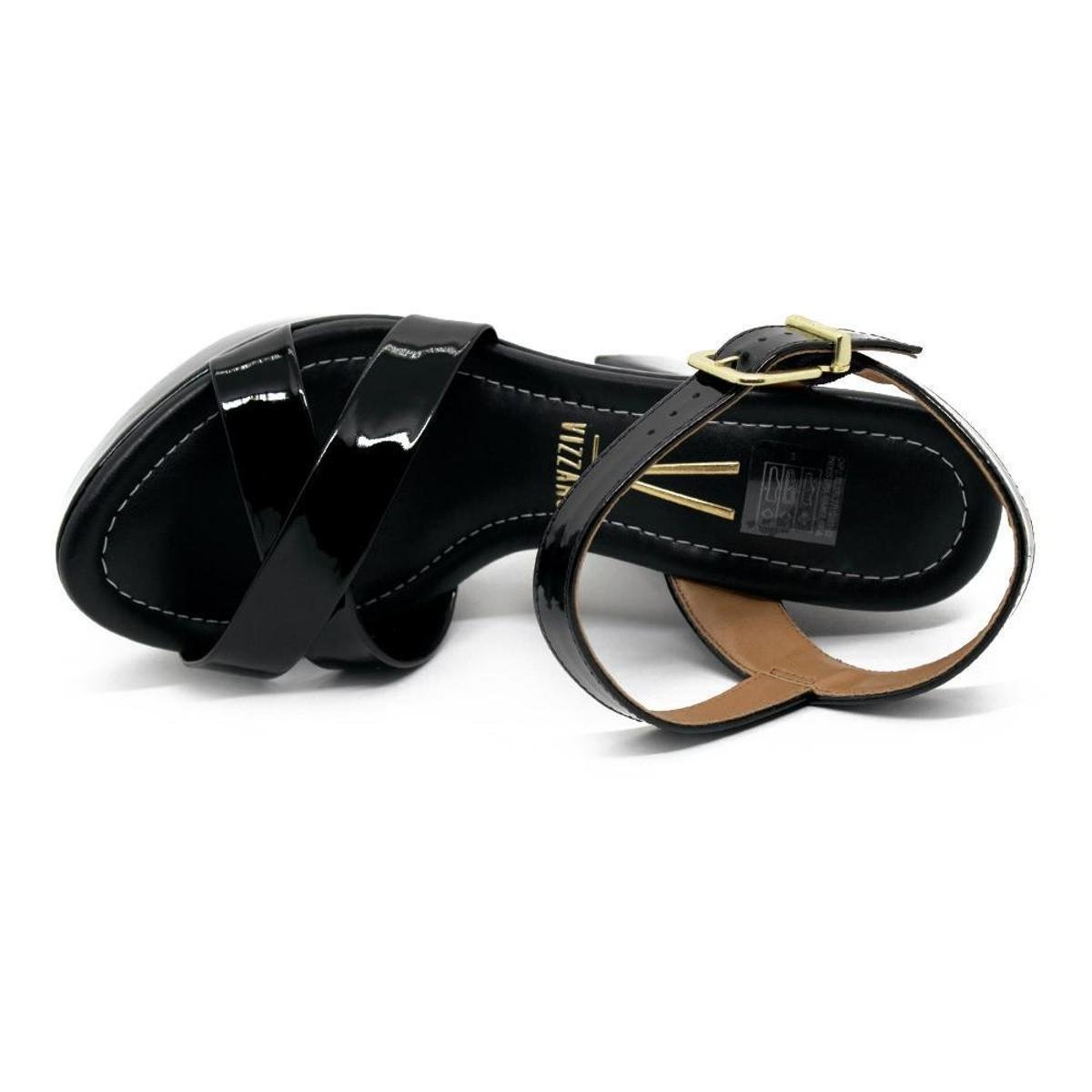 Sandália Salto Alto Vizzano 6281.127 Verniz Preta - Preto | Zattini