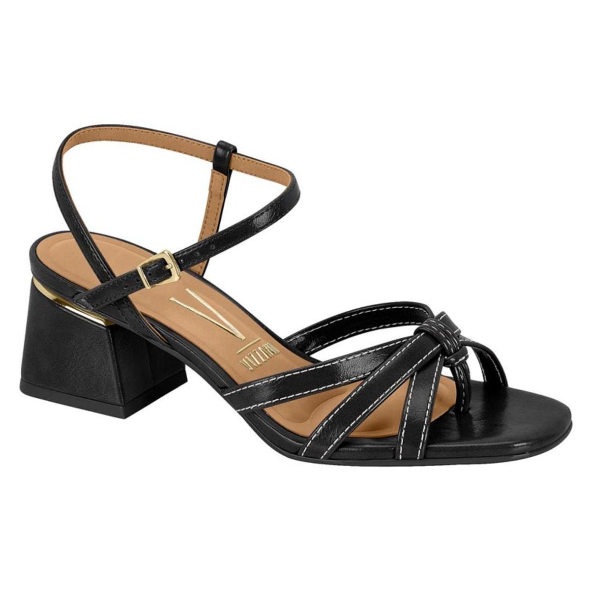 Sandália Salto Bloco Casual Feminino Vizzano 6428.162 Preto