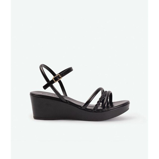 Sandália salto bloco comfort preto Preto - 35
