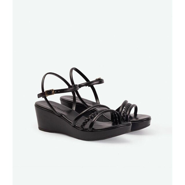 Sandália salto bloco comfort preto Preto - 35