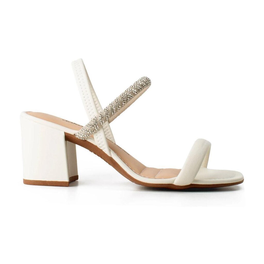 Sandália Salto Bloco Dakota Y9962 Elegante Calce Fácil Conforto Tiras Brilhos Estilo Feminino