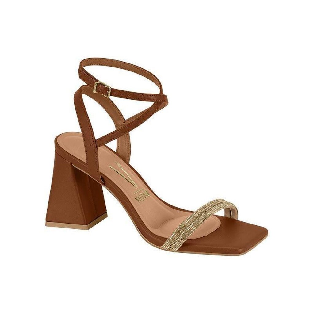 Sandália Salto Bloco Strass Vizzano 6464145 Feminino