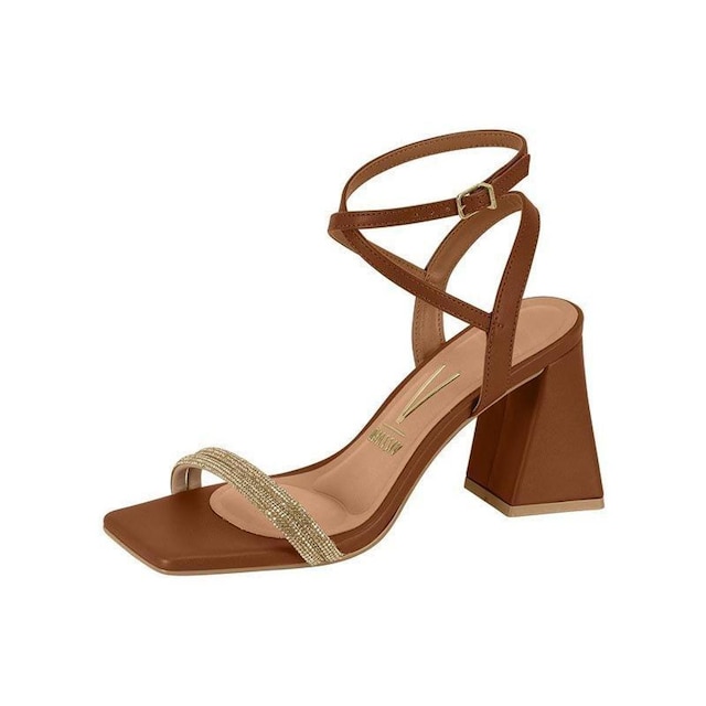 Sandália Salto Bloco Strass Vizzano 6464145 Feminino