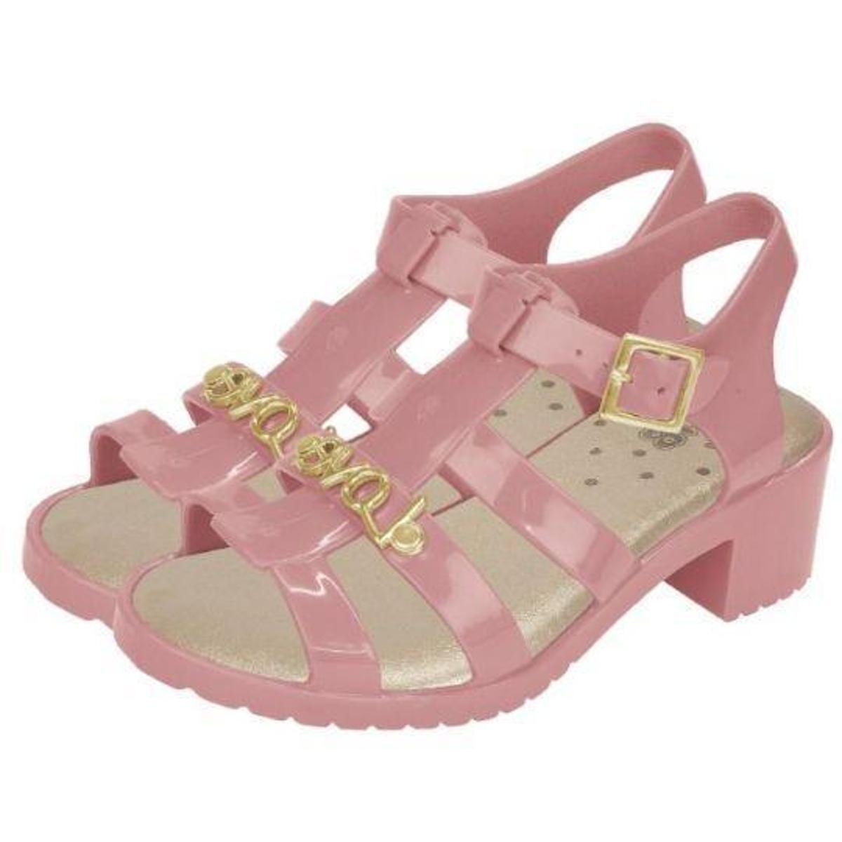 Sandália Salto Flib Calçados Plástico Coroa Infantil Feminina - Rosa |  Zattini