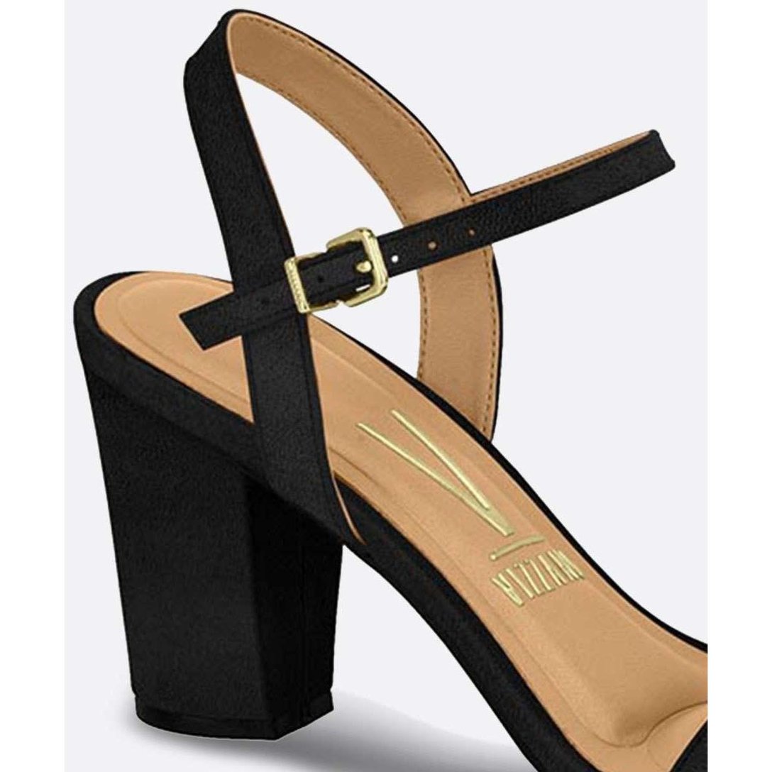 Sandália Salto Grosso Feminina Alta Vizzano - 10049124613 - Preto | Zattini
