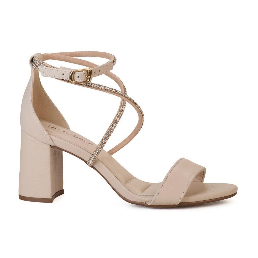 Sandália Salto Quadrado Strass Bebecê Fivela T6059-514