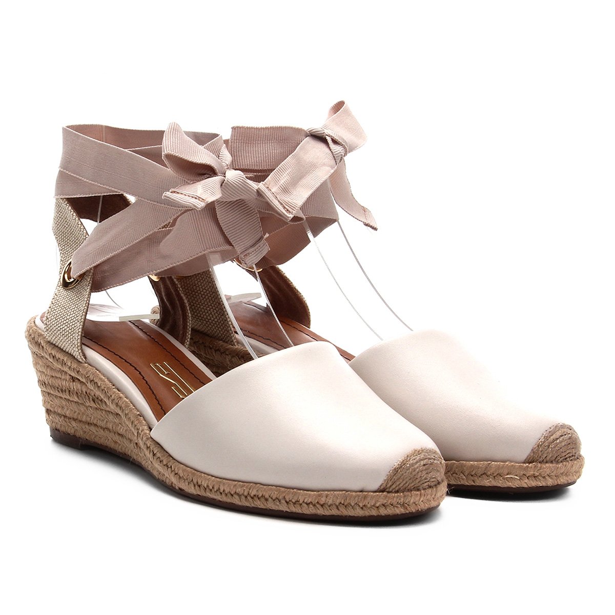 espadrille anabela santa lolla amarração feminina