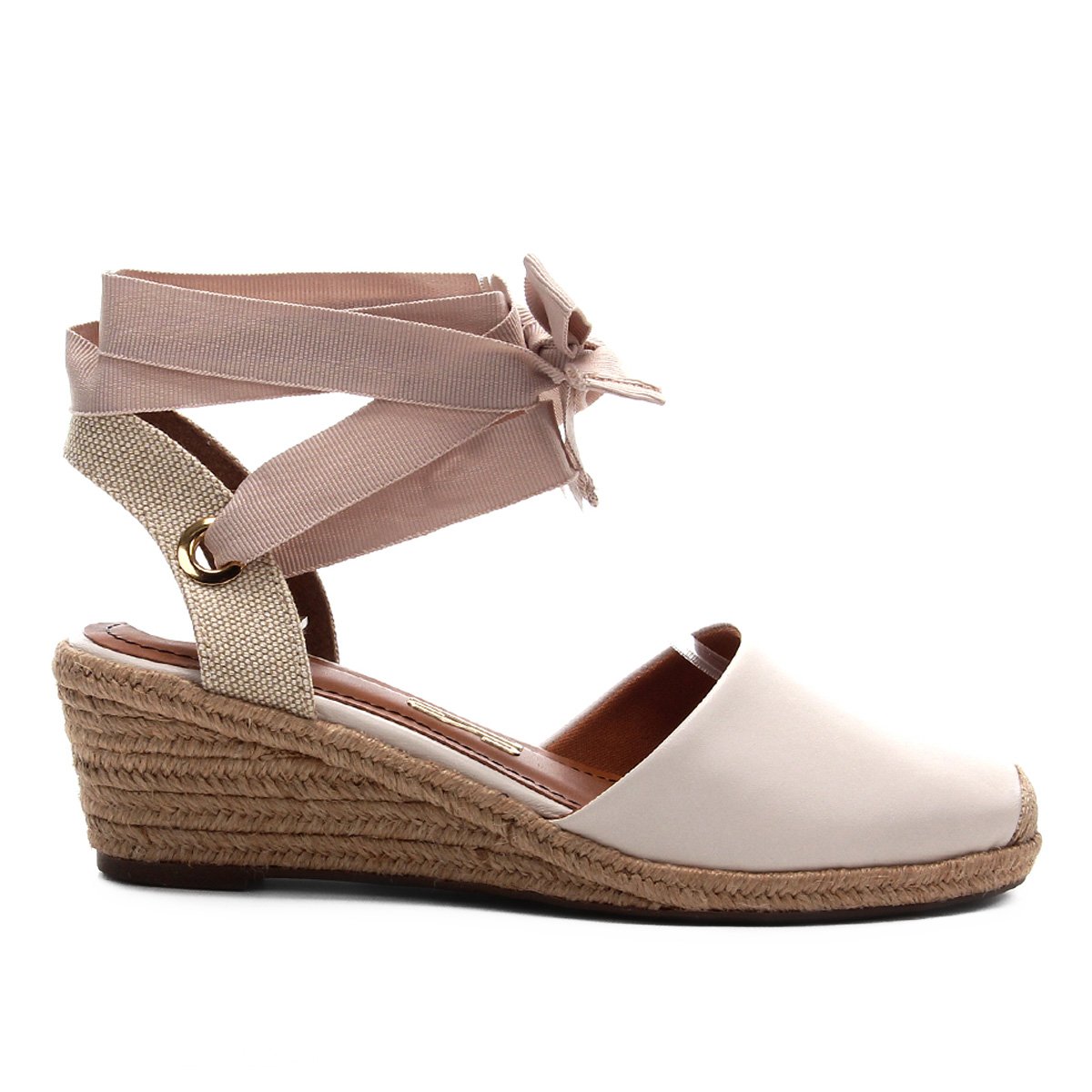 espadrille anabela santa lolla amarração feminina