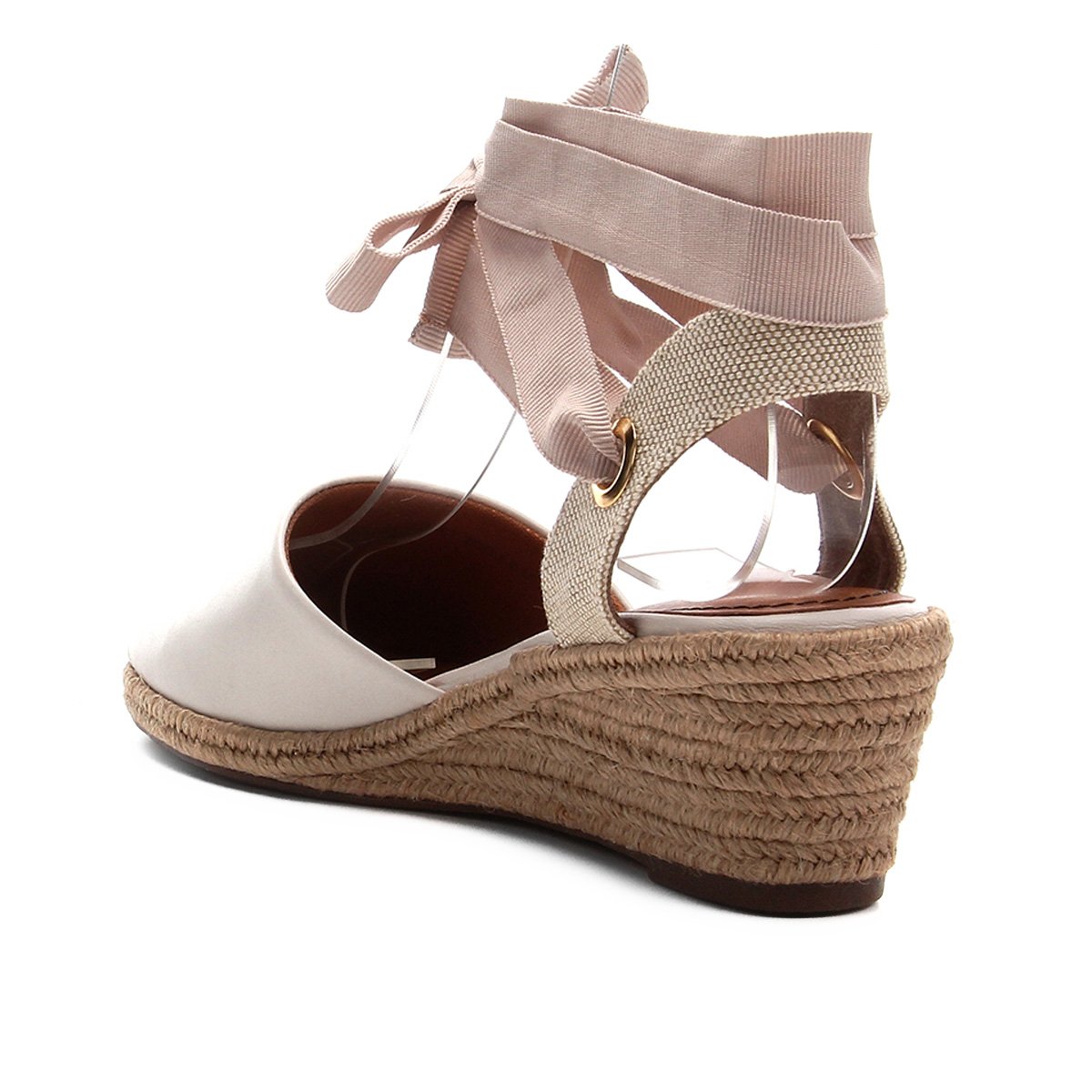espadrille anabela santa lolla amarração feminina