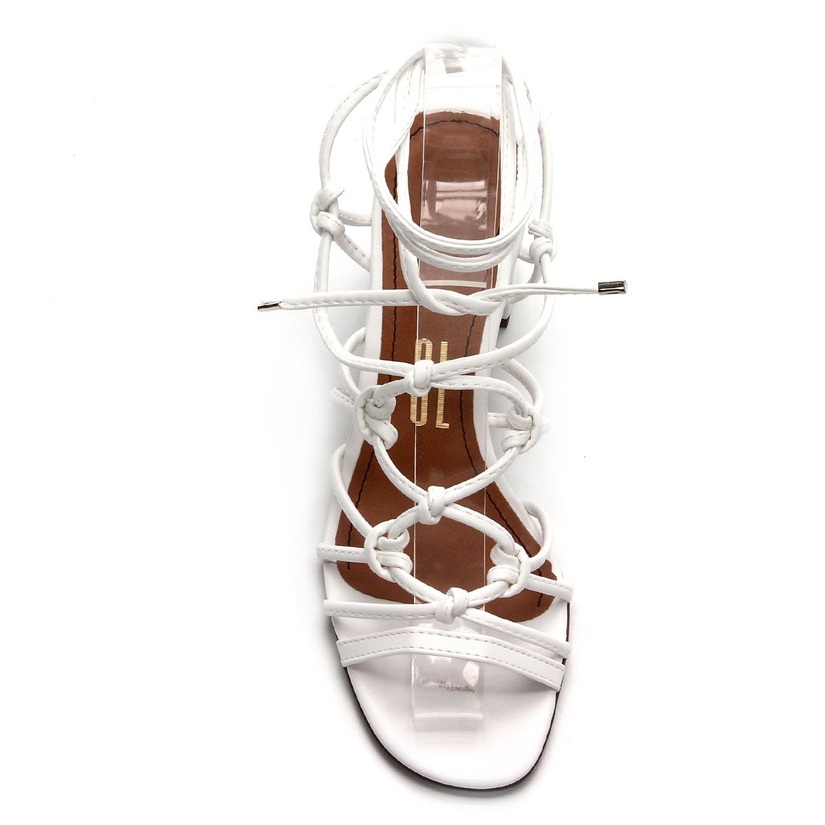 Sandália Santa Lolla Salto Grosso Amarração Feminina - Branco | Zattini