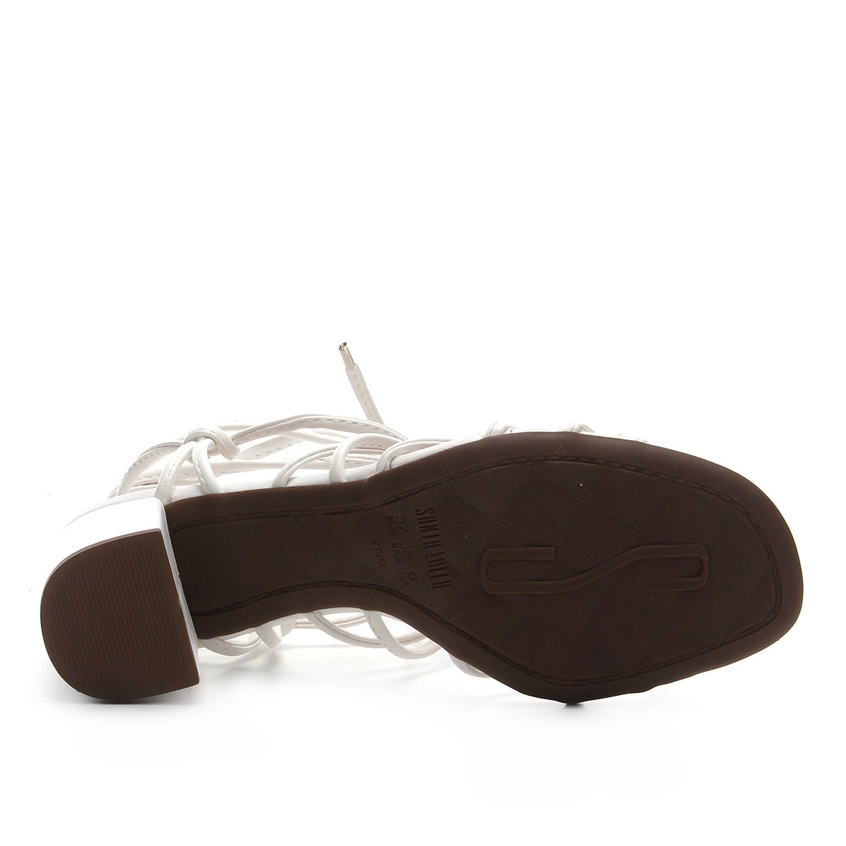 Sandália Santa Lolla Salto Grosso Amarração Feminina - Branco | Zattini